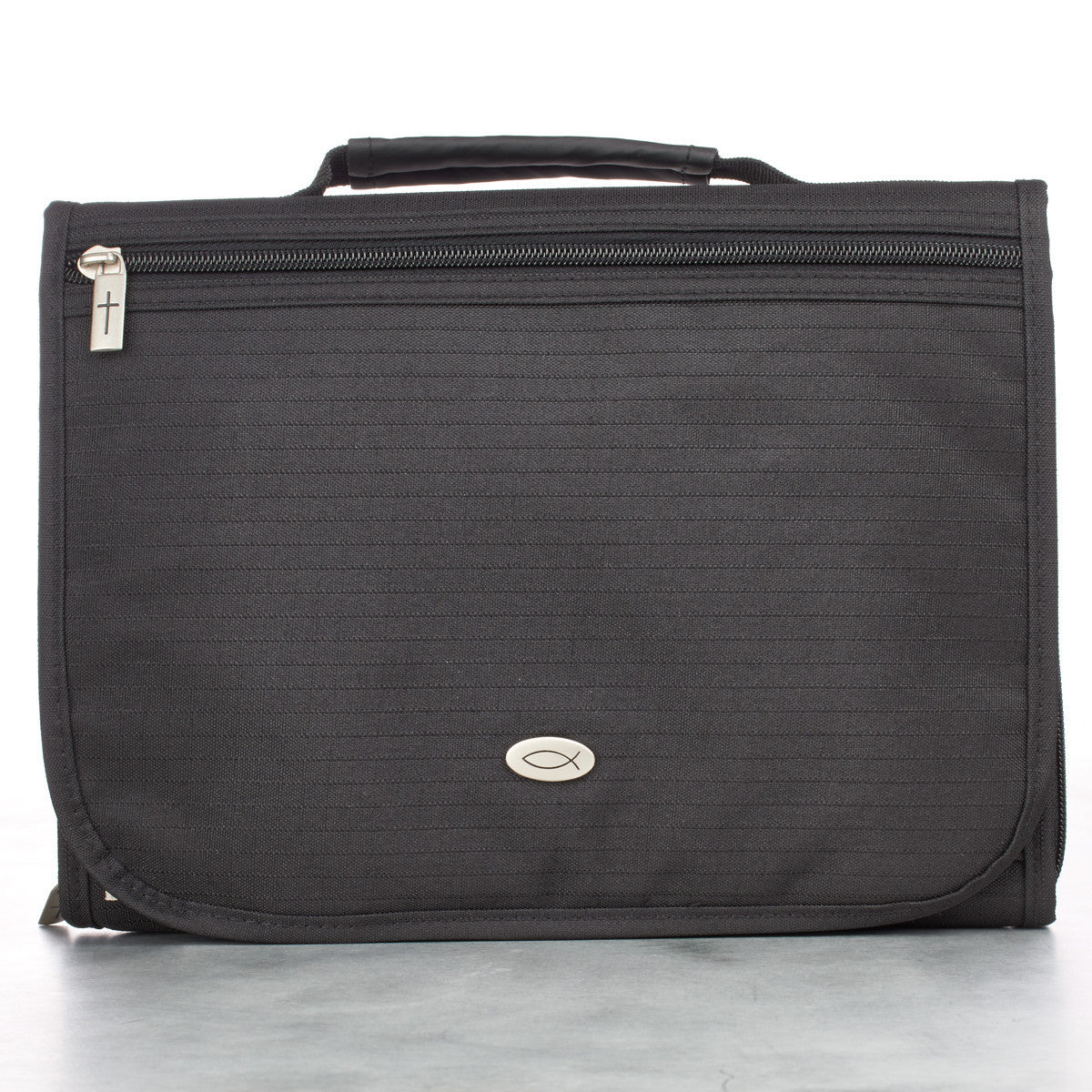 Large Three-Fold Bible/Book Case Polyester Bible Cover (7" x 9.75" x 1.75")