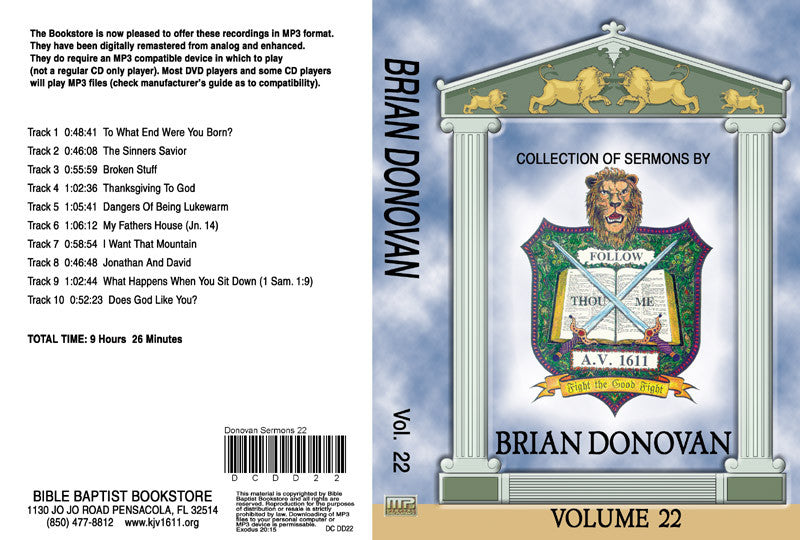 Brian Donovan Sermons on MP3 - Volume 22