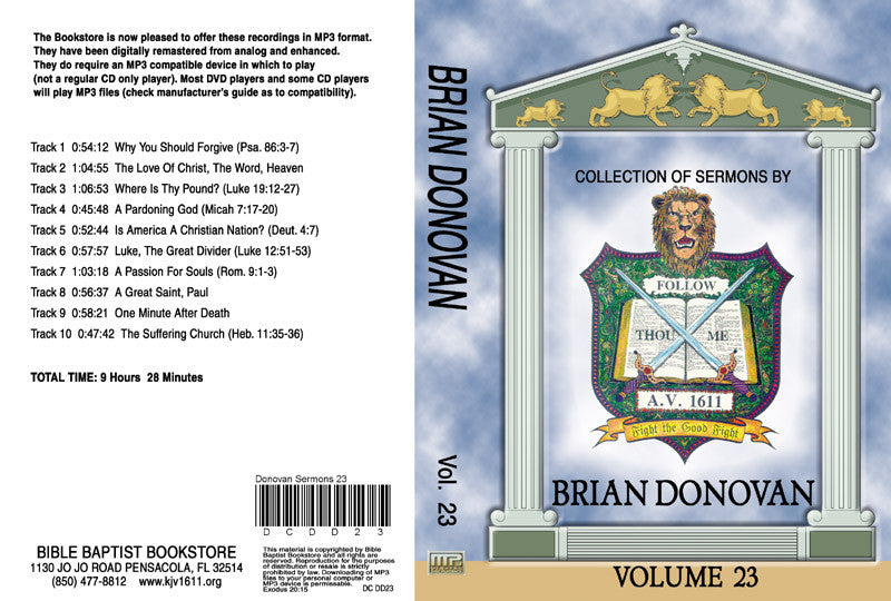 Brian Donovan Sermons on MP3 - Volume 23