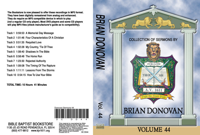 Brian Donovan Sermons on MP3 - Volume 44