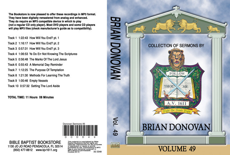 Donovan Sermons on MP3 - Volume 49