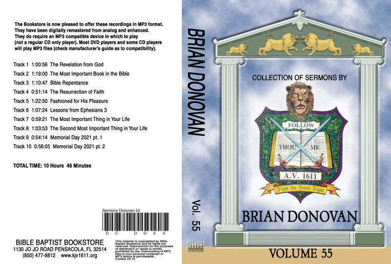 Brian Donovan Sermons on MP3 - Volume 55