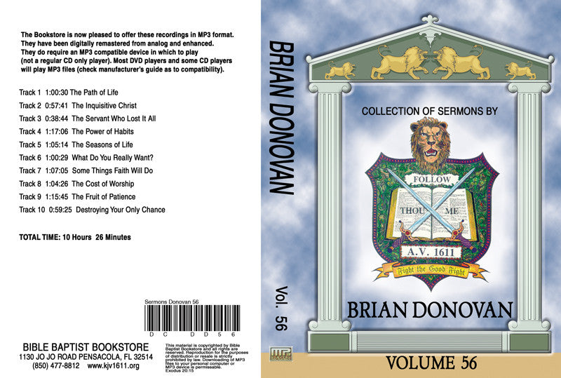 Brian Donovan Sermons on MP3 - Volume 56