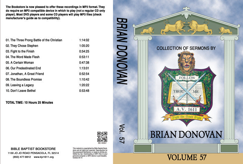 Brian Donovan Sermons on MP3 - Volume 57
