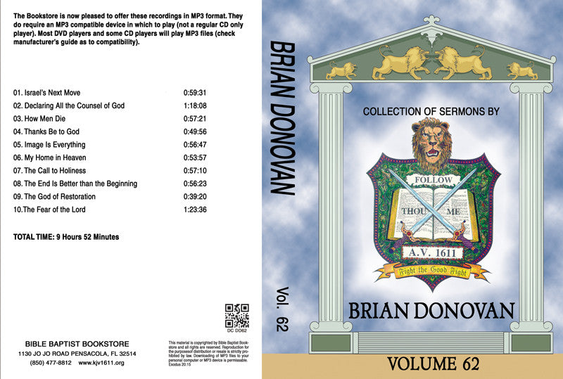 Brian Donovan Sermons on MP3 - Volume 62