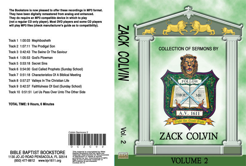 Zack Colvin Sermons on MP3 - Volume 2