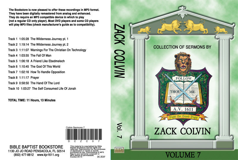 Zack Colvin Sermons on MP3 - Volume 7