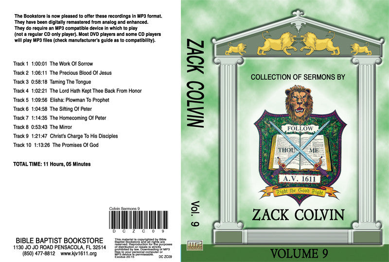 Zack Colvin Sermons on MP3 - Volume 9