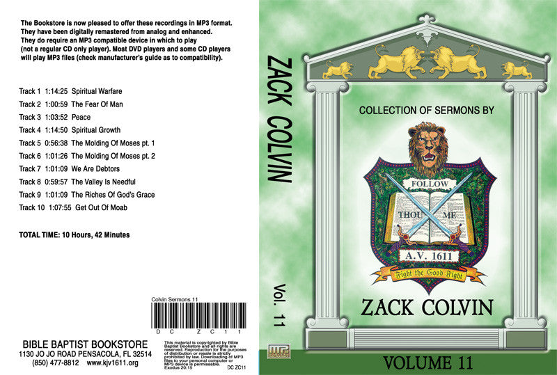 Zack Colvin Sermons on MP3 - Volume 11