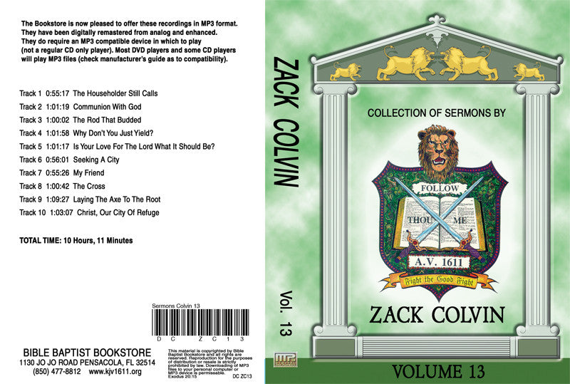 Zack Colvin Sermons on MP3 - Volume 13