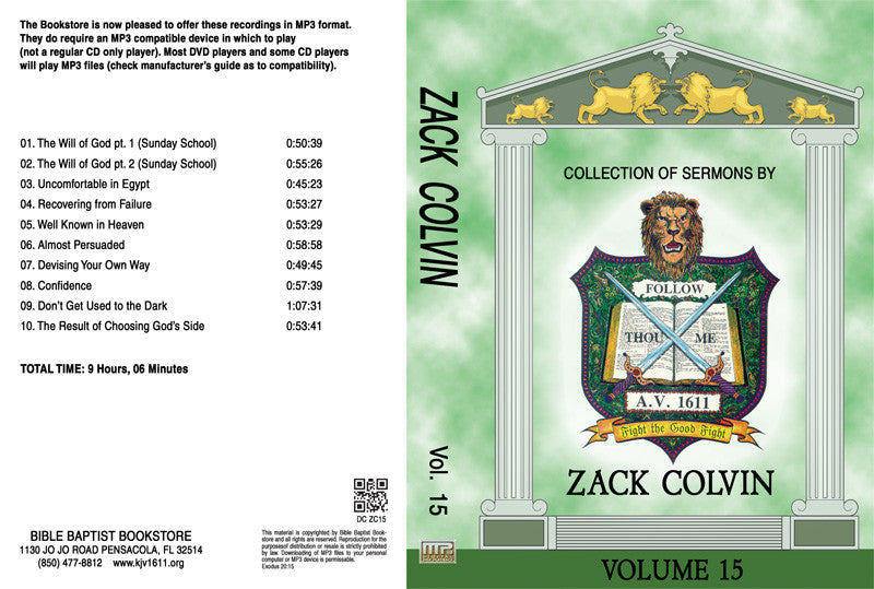 Zack Colvin Sermons on MP3 - Volume 15