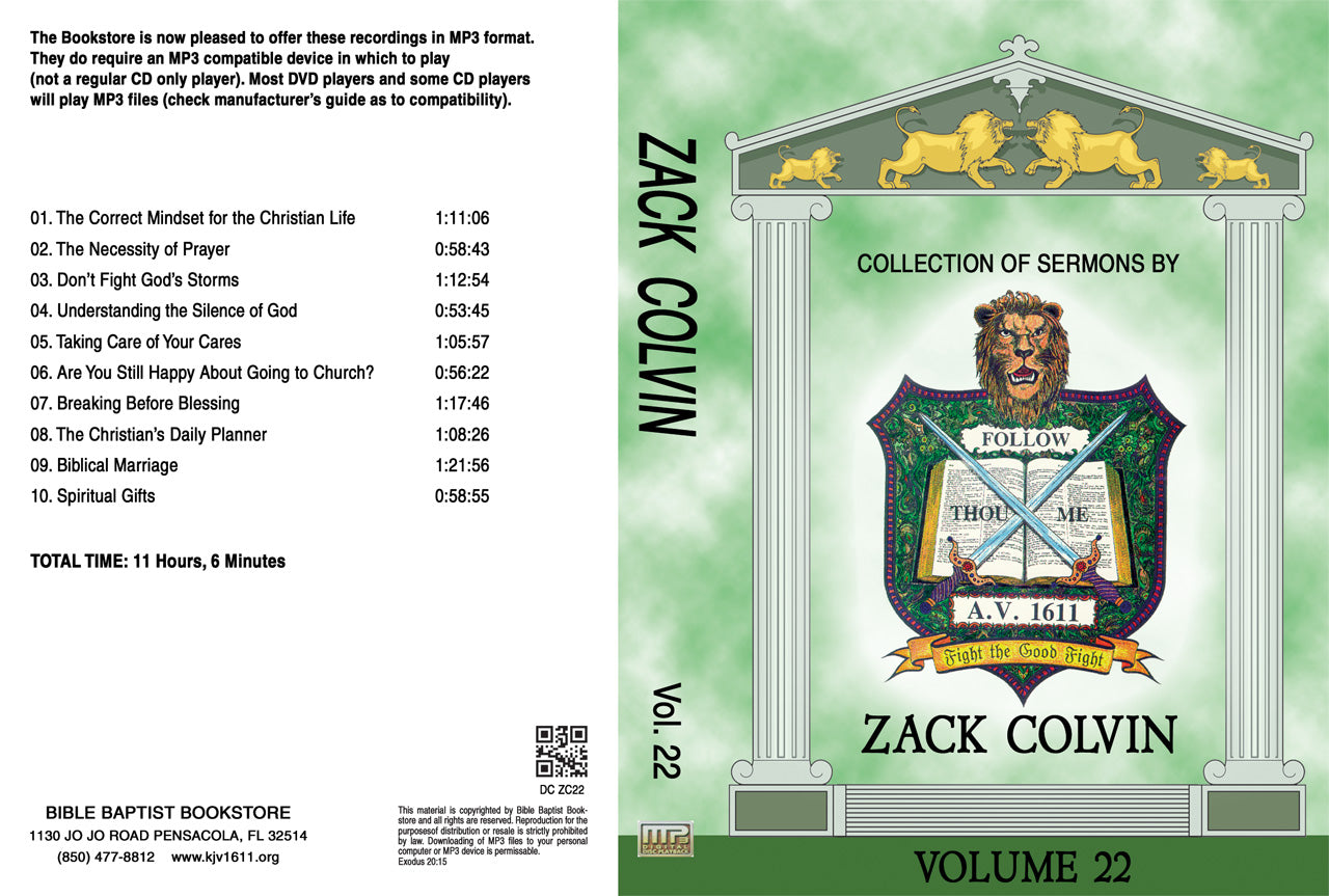 Zack Colvin Sermons on MP3 - Volume 22
