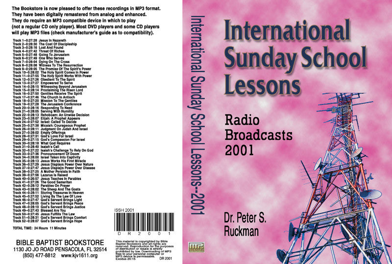 International Sunday School Lessons 2001