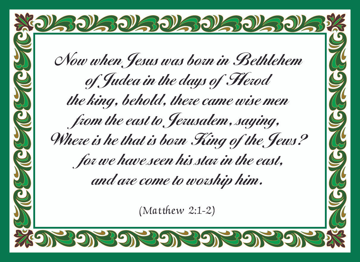 KJV Scripture Christmas Cards - Matthew 2:1-2 (10-pack)