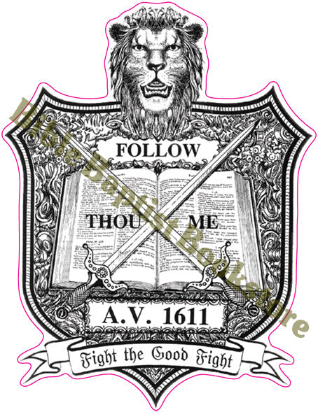 Follow Thou Me Shield - Sticker - Large