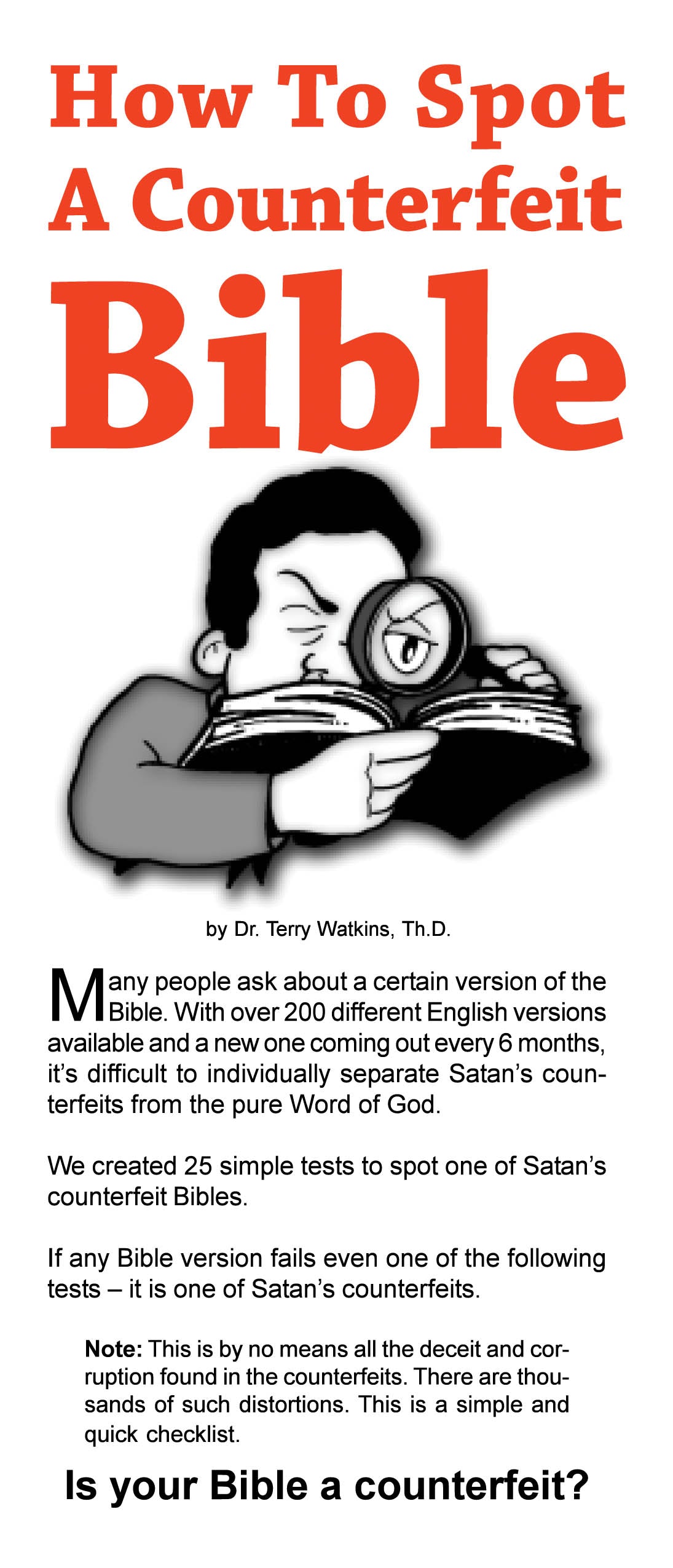 How to Spot a Counterfeit Bible